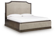 Wickenger Dark Brown California King Upholstered Panel Bed - PCB889B9