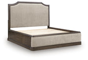Wickenger Dark Brown California King Upholstered Panel Bed - PCB889B9