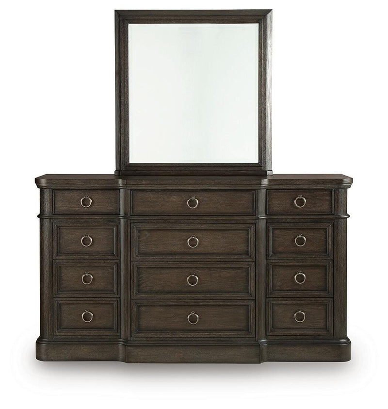 Wickenger Dark Brown Dresser and Mirror - PCB889B1