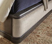 Wickenger Dark Brown King Upholstered Panel Bed - PCB889B8