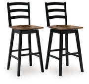 Wildenauer Brown/Black Bar Height Bar Stool, Set of 2 - D634-230