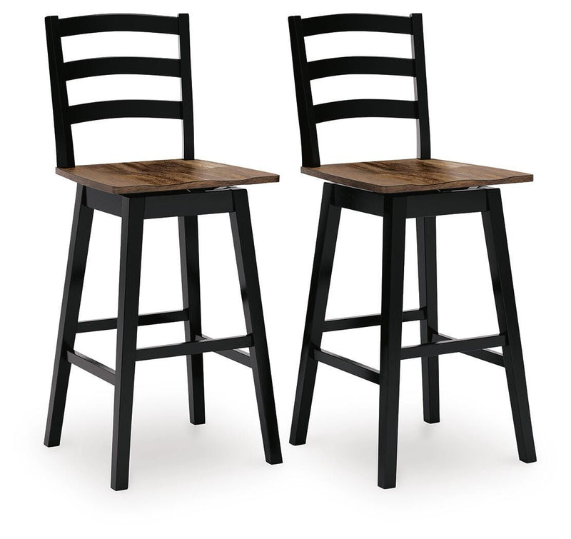 Wildenauer Brown/Black Bar Height Bar Stool, Set of 2 - D634-230