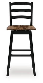 Wildenauer Brown/Black Bar Height Bar Stool, Set of 2 - D634-230