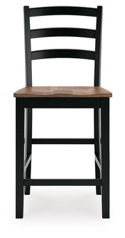 Wildenauer Brown/Black Counter Height Barstool, Set of 2 - D634-124
