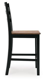 Wildenauer Brown/Black Counter Height Barstool, Set of 2 - D634-124