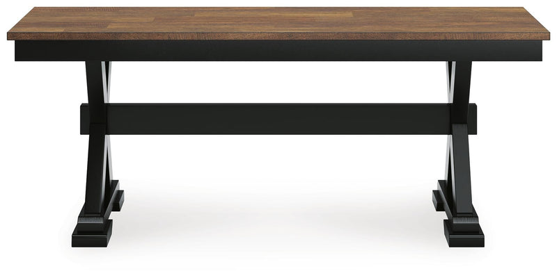 Wildenauer Brown/Black Dining Table, 2 Chairs and 2 Benches - D634D7