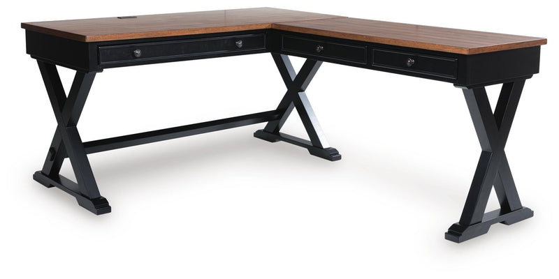 Wildenauer Brown/Black Home Office Desk - H664H2