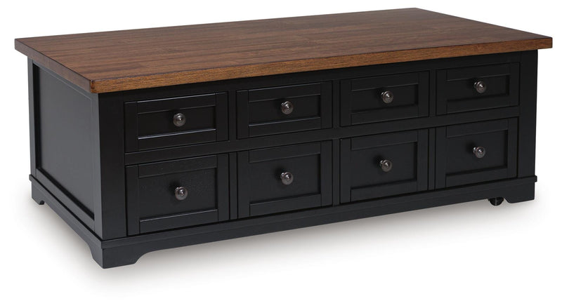 Wildenauer Brown/Black Lift-Top Coffee Table - T664-9