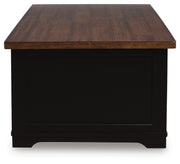 Wildenauer Brown/Black Lift-Top Coffee Table - T664-9