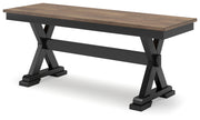 Wildenauer Dining Table and 4 Chairs and Bench in Brown/Black from Ashley - Lara Furniture