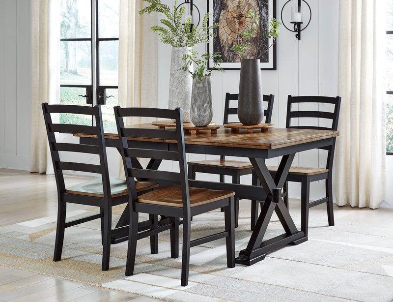 Wildenauer Dining Table and 4 Chairs in Brown/Black from Ashley - Lara Furniture