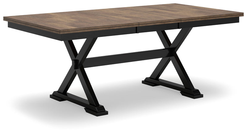 Wildenauer Dining Table and 6 Chairs and Bench in Brown/Black from Ashley - Lara Furniture