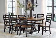 Wildenauer Dining Table and 8 Chairs in Brown/Black from Ashley - Lara Furniture