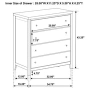 Wilkes 4-drawer Chest of Drawers Dark Cocoa - 224425