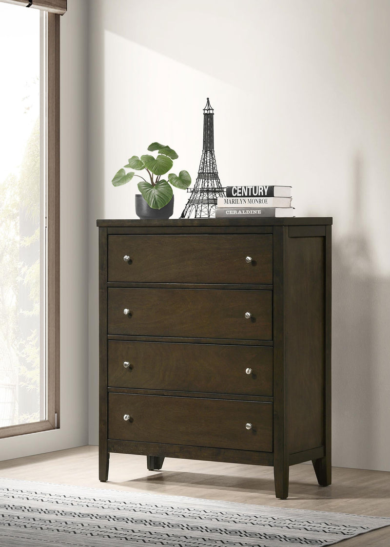 Wilkes 4-drawer Chest of Drawers Dark Cocoa - 224425