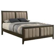 Wilkes 51-inch Upholstered Queen Bed Dark Cocoa - 224421Q