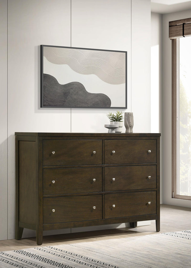 Wilkes 6-drawer Dresser Cabinet Dark Cocoa - 224423