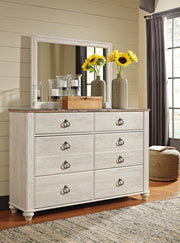 Willowton Queen Sleigh Bed, Dresser and Mirror - B267B30