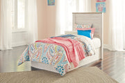 Willowton Twin Panel Headboard Bed with Mirrored Dresser and 2 Nightstands in Whitewash from Ashley - Lara Furniture
