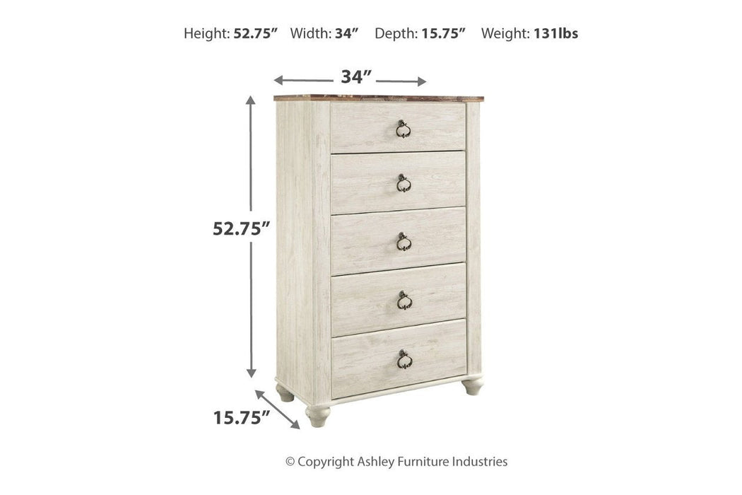 Willowton Two - tone Chest of Drawers - Gate FurnitureChest
