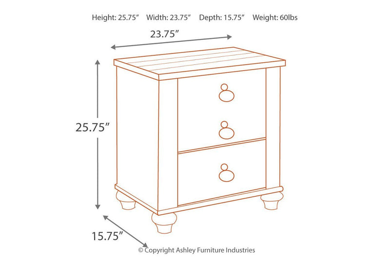 Willowton Two - tone Nightstand - Lara FurnitureNightstand