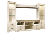 Willowton Whitewash 4 - Piece Entertainment Center - Lara FurnitureEntertainment Center