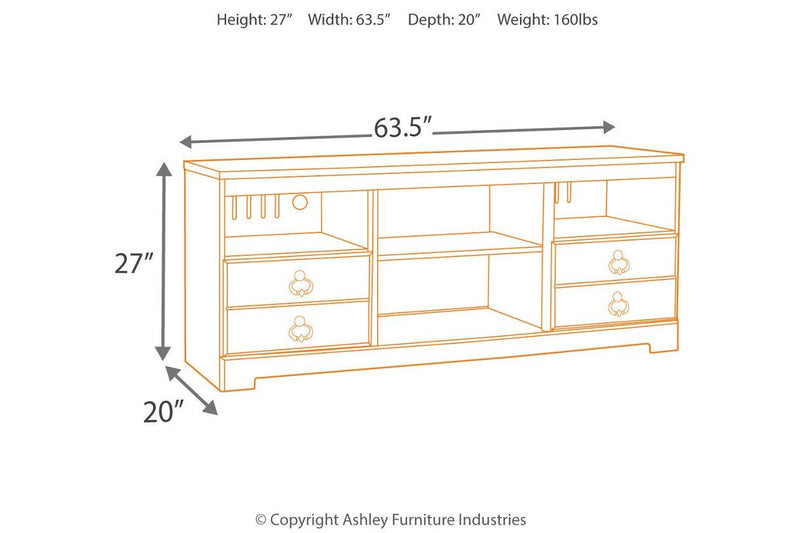 Willowton Whitewash 64" TV Stand - Lara FurnitureEntertainment Center
