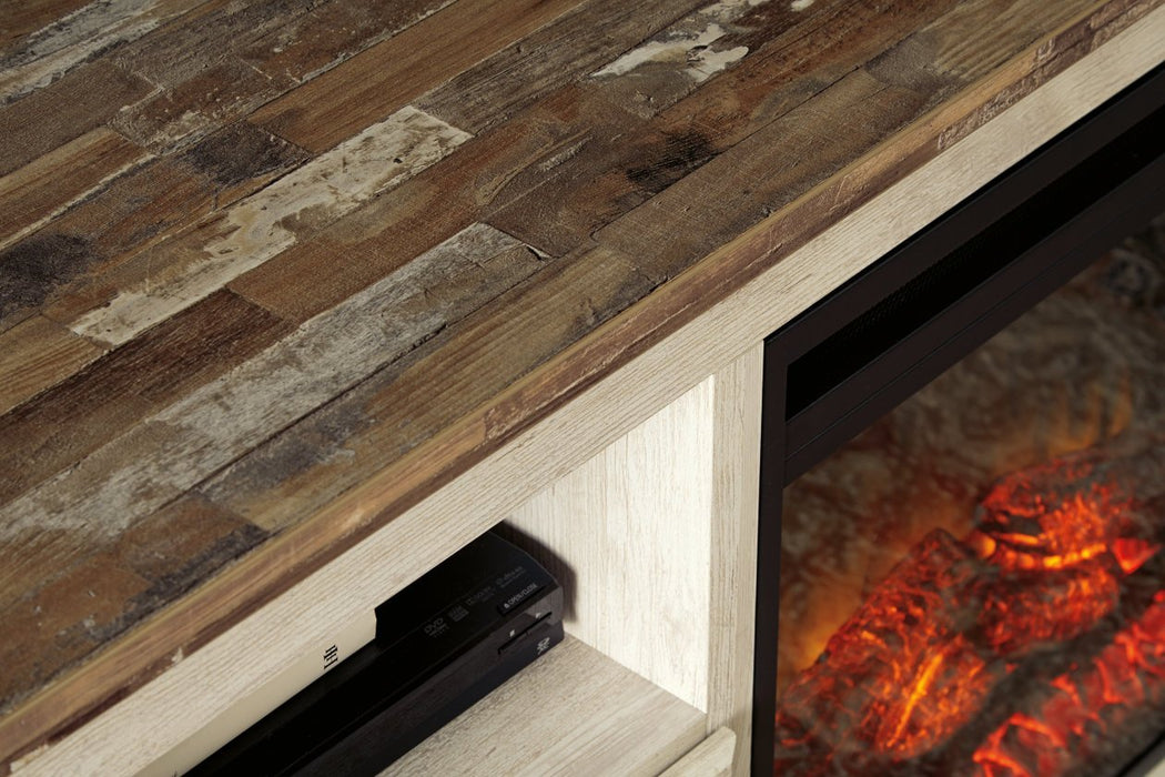 Willowton Whitewash 64" TV Stand - Gate FurnitureEntertainment Center