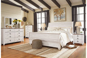 Willowton Whitewash Bedroom Mirror - Lara FurnitureMirror