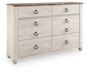 Willowton Whitewash Dresser and 2 Nightstands - B267B60