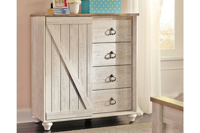 Willowton Whitewash Dressing Chest - Lara FurnitureChest