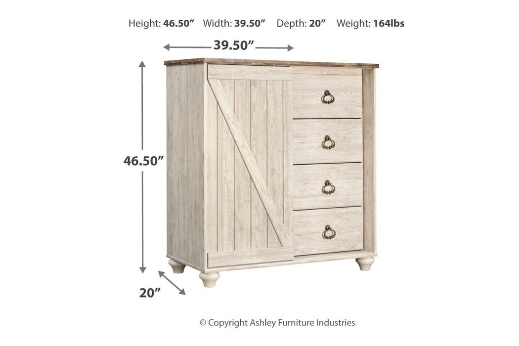 Willowton Whitewash Dressing Chest - Gate FurnitureChest