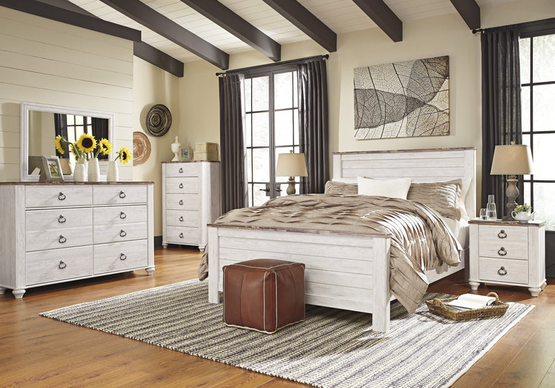 Willowton Whitewash Panel Bedroom Set - Gate FurnitureBedroom Set