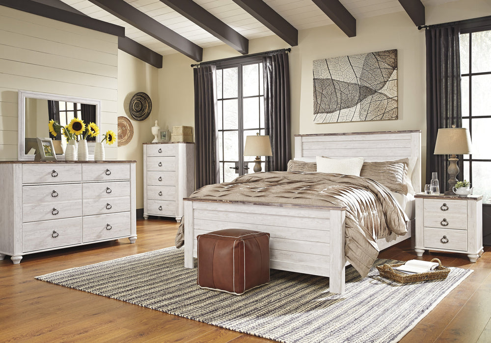 Willowton Whitewash Panel Bedroom Set - Gate FurnitureBedroom Set