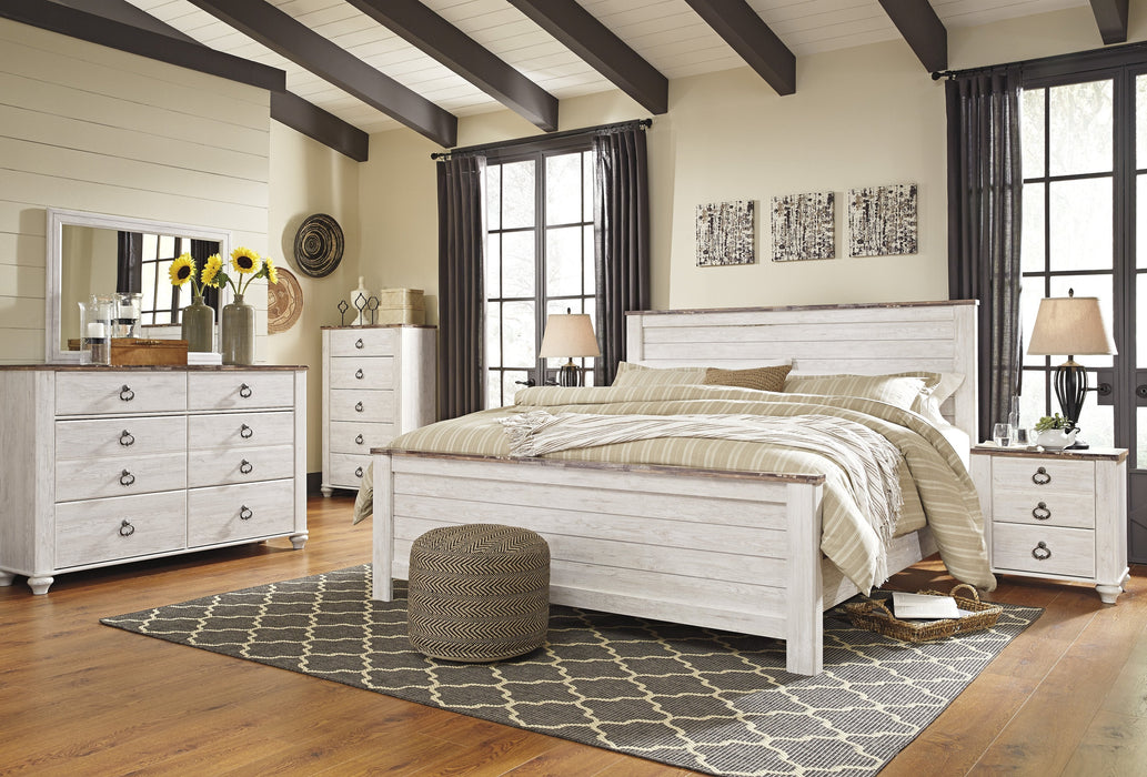 Willowton Whitewash Panel Bedroom Set - Gate FurnitureBedroom Set