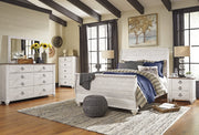Willowton Whitewash Sleigh Bedroom Set - Lara FurnitureBedroom Set