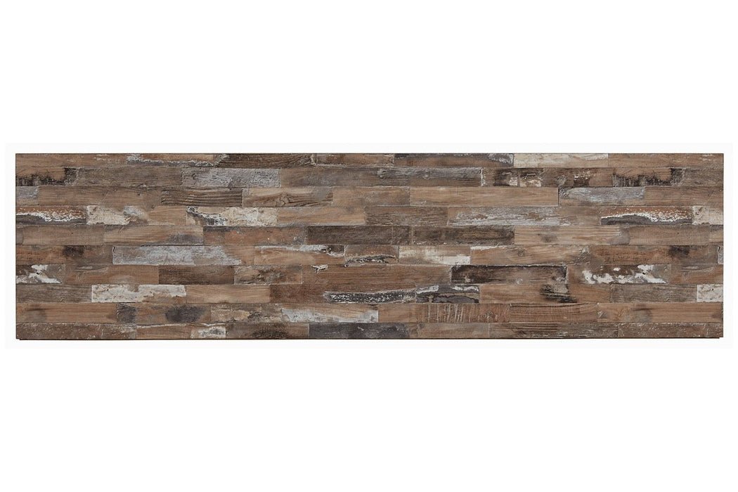 Willowton Whitewash TV Stand with Electric Fireplace - Gate FurnitureTV Stand