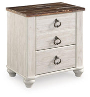 Willowton Whitewash Twin Bed with Storage, Dresser, Mirror, Chest and Nightstand - B267B65