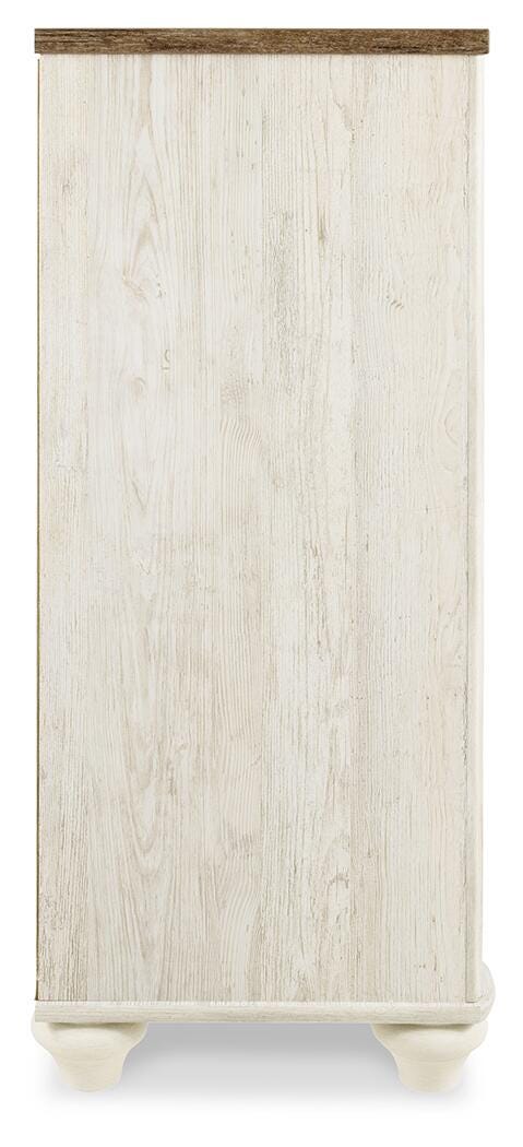 Willowton Whitewash Twin Panel Bed and Dresser - B267B53