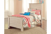 Willowton Whitewash Twin Panel Bed - Lara FurnitureTwin Bed
