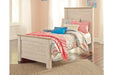 Willowton Whitewash Twin Panel Bed - Gate FurnitureTwin Bed
