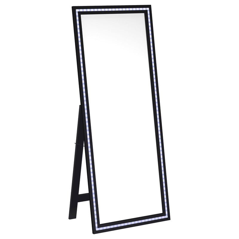 Windrose 28 x 67 Inch Tempered LED Standing Mirror Black - 960962