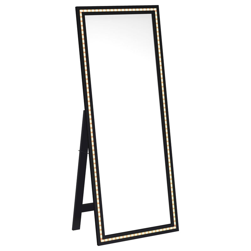 Windrose 28 x 67 Inch Tempered LED Standing Mirror Black - 960962