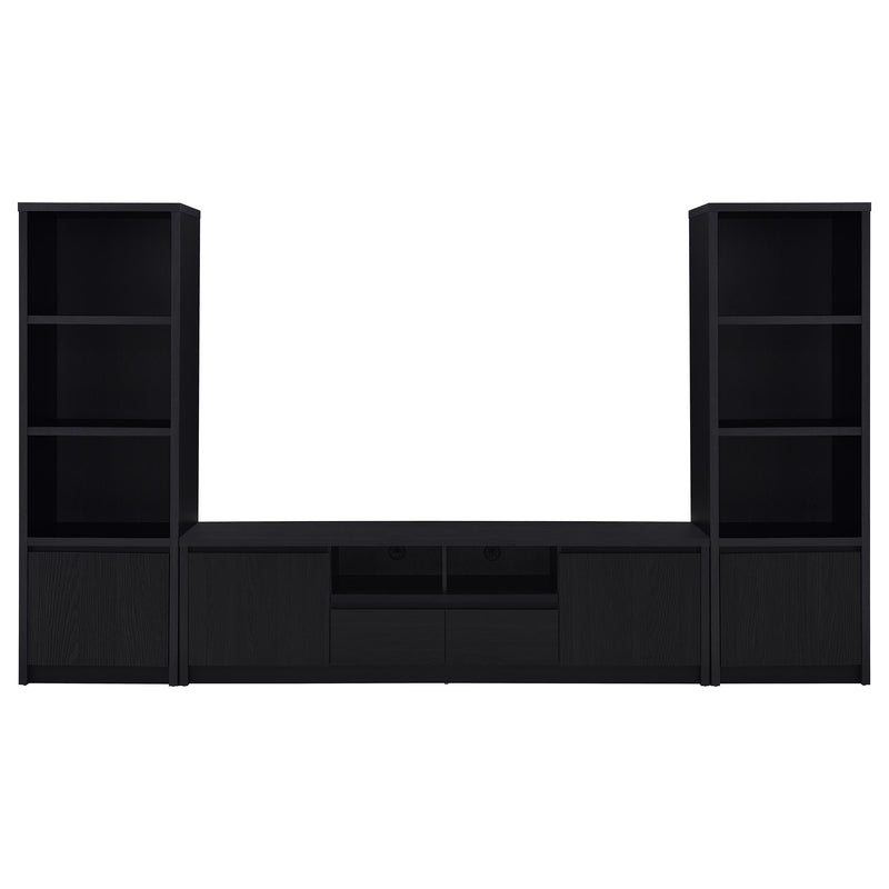 Winfield 3-piece Entertainment Center 78-inch TV Stand Black - 706223-SET
