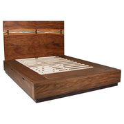Winslow Wood Queen Storage Panel Bed Smokey Walnut - 223250SQ