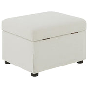 Winter Upholstered Hydraulic Lift Top Storage Ottoman Beige - 904134