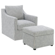 Winter Upholstered Hydraulic Lift Top Storage Ottoman Grey - 904138