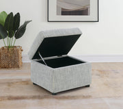 Winter Upholstered Hydraulic Lift Top Storage Ottoman Grey - 904138