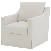 Winter Upholstered Sloped Arm Accent Swivel Chair Beige - 904133