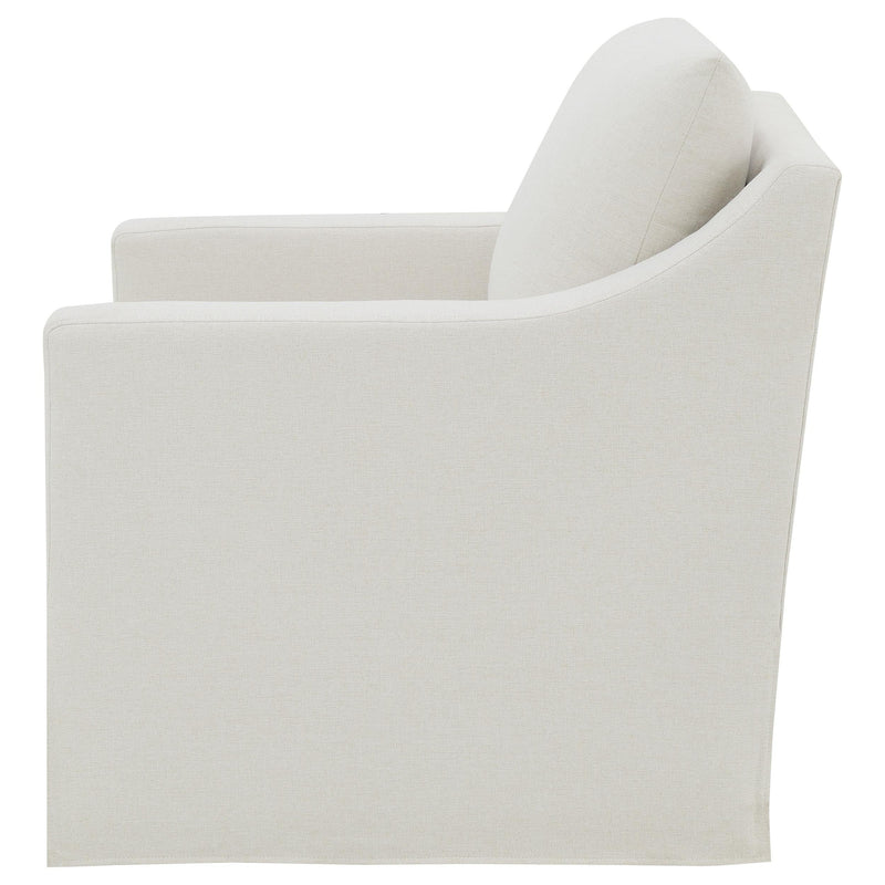 Winter Upholstered Sloped Arm Accent Swivel Chair Beige - 904133